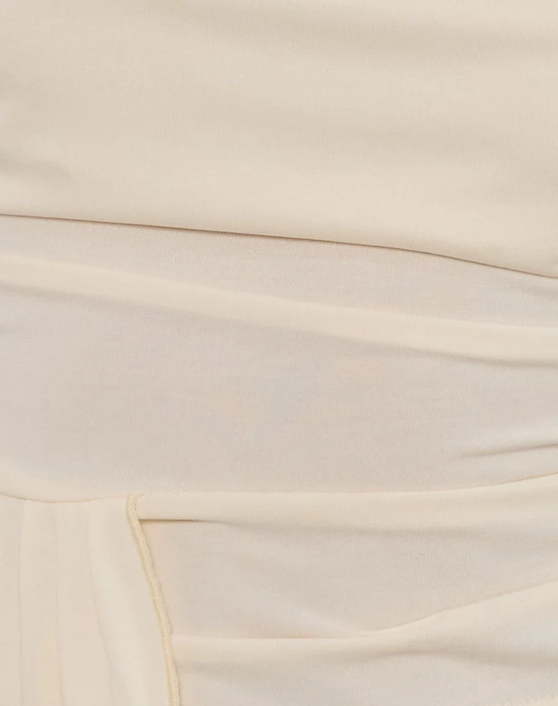 Top drapé Neida en cupro crème