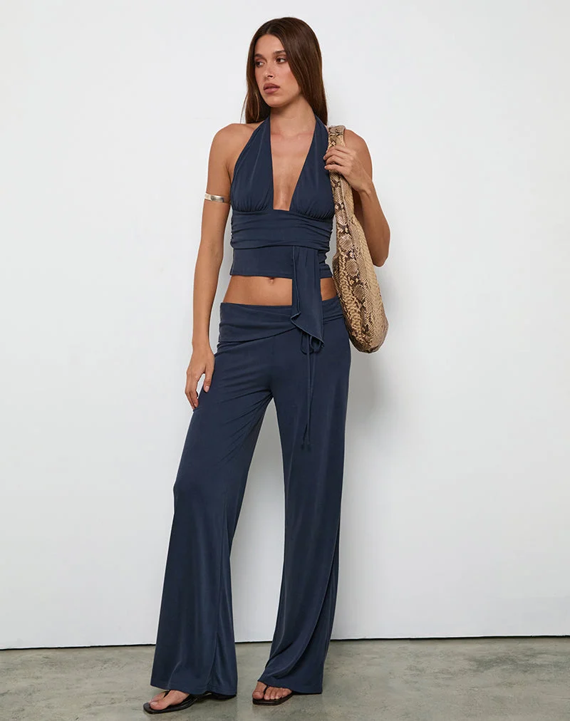 Pantalon Donata en Ocean Storm avec ceinture
