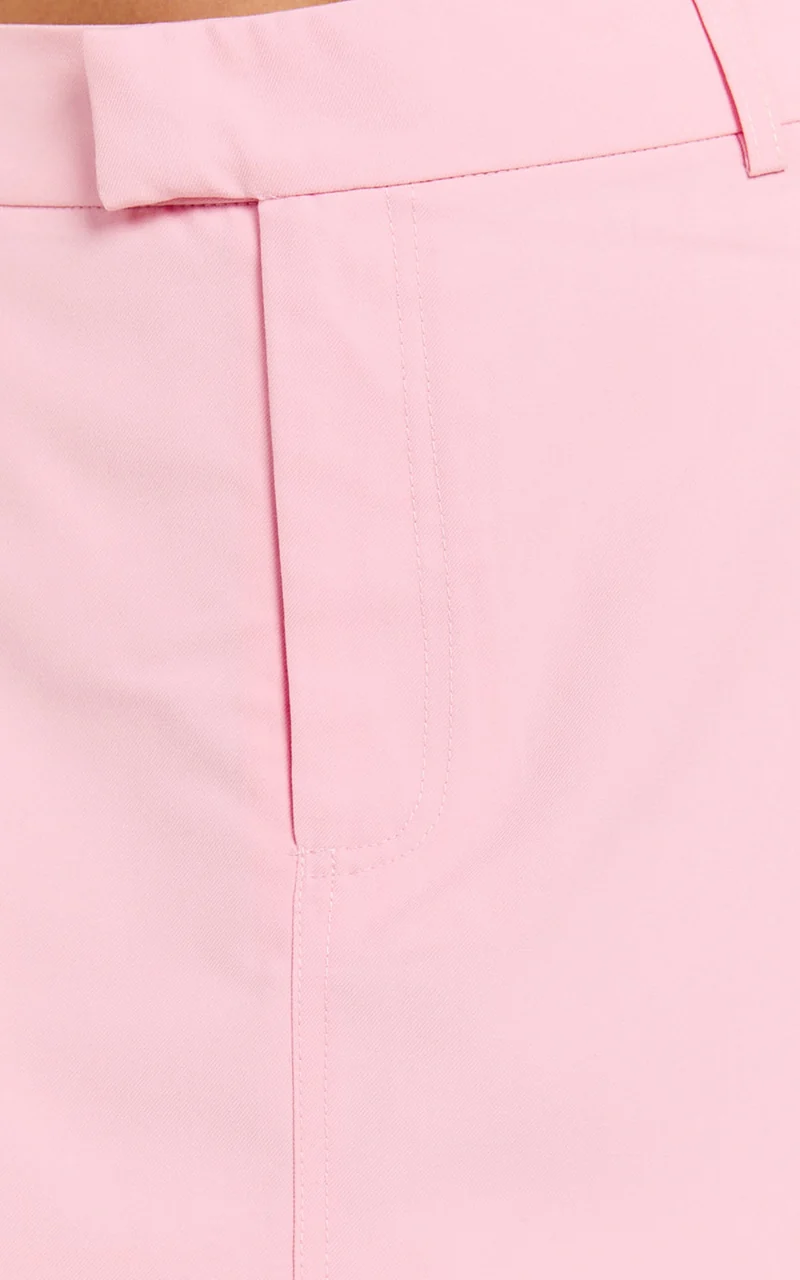Desi Mini Skirt - Tailored Mid Waisted Skirt in Pale Pink