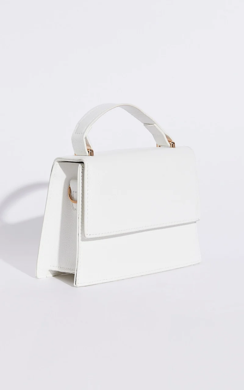 Rhianna Bag - Top Handle Crossbody Bag in White