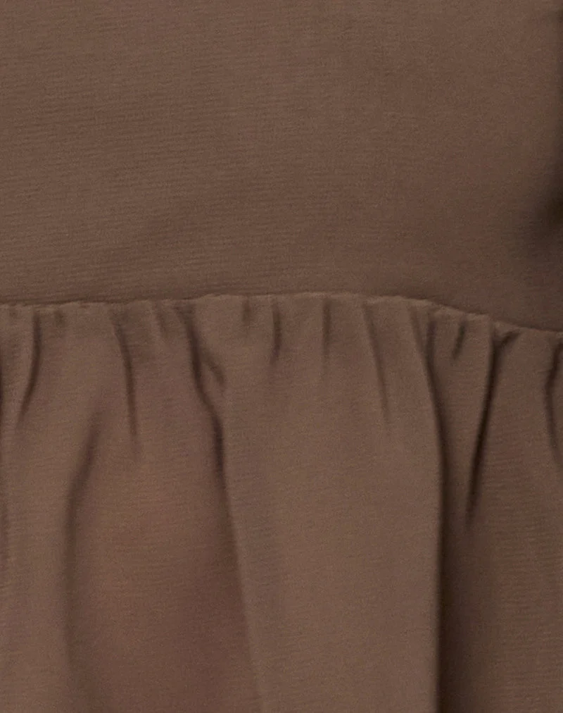 Desir Bandeau Top in Chiffon Coffee