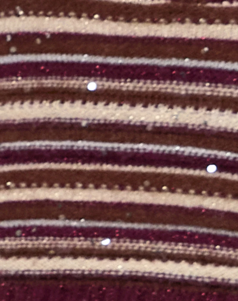 Cosya Top in Shimmer Stripe Knit Rust (Top Cosya en tricot à rayures chatoyantes)