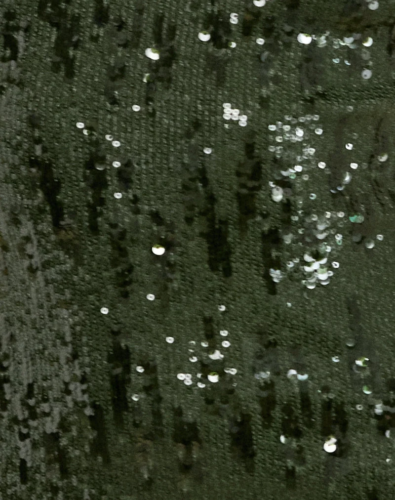 Zumaya - Robe dos nu en drapé mixte à paillettes kaki