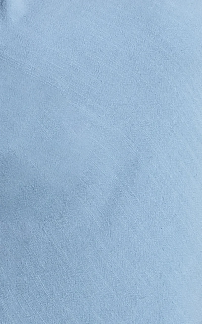 Jessenia Midi Dress - Linen High Neck Dress in Blue