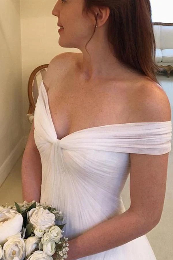 Robe de mariée en tulle à épaules dénudées, pays unique, robe de mariée