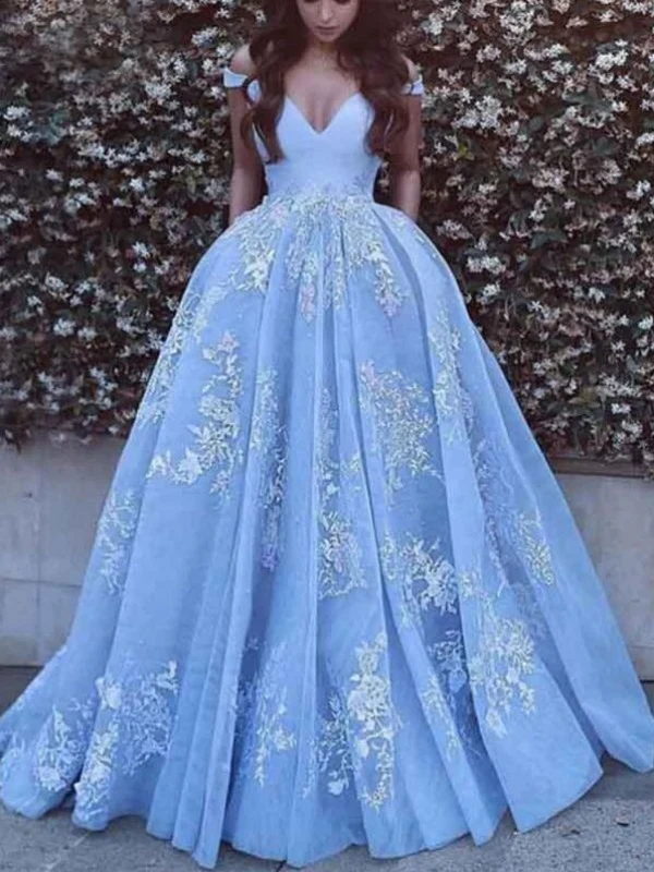 Robe de mariée en dentelle attrayante robe de bal bleu glace