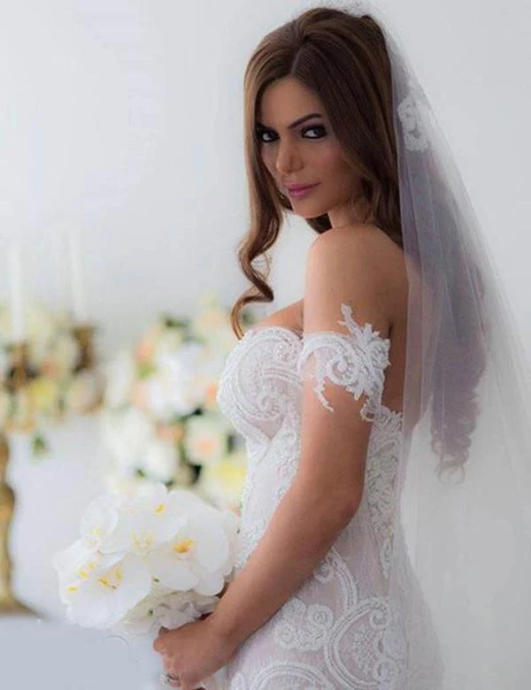 Robe de mariée sirène de luxe, épaules dénudées, bas en Tulle, dentelle, GDC1126