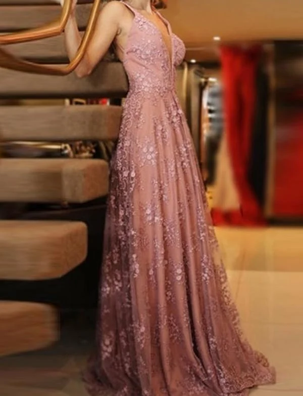 Boho dentelle longue dos bas a-ligne robe de bal d'été robe de soirée