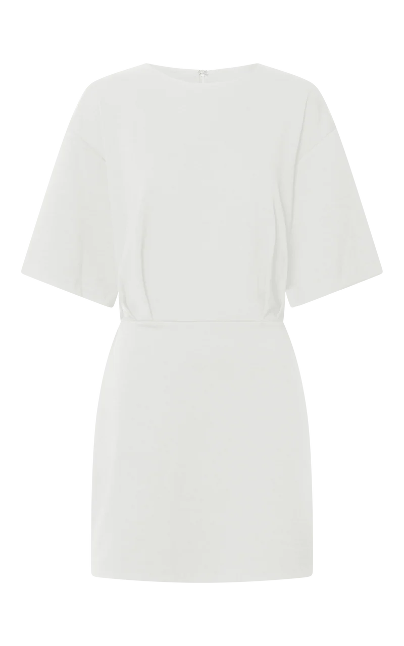Karyna Mini Dress - Short Sleeve Boxy T-shirt Dress in White