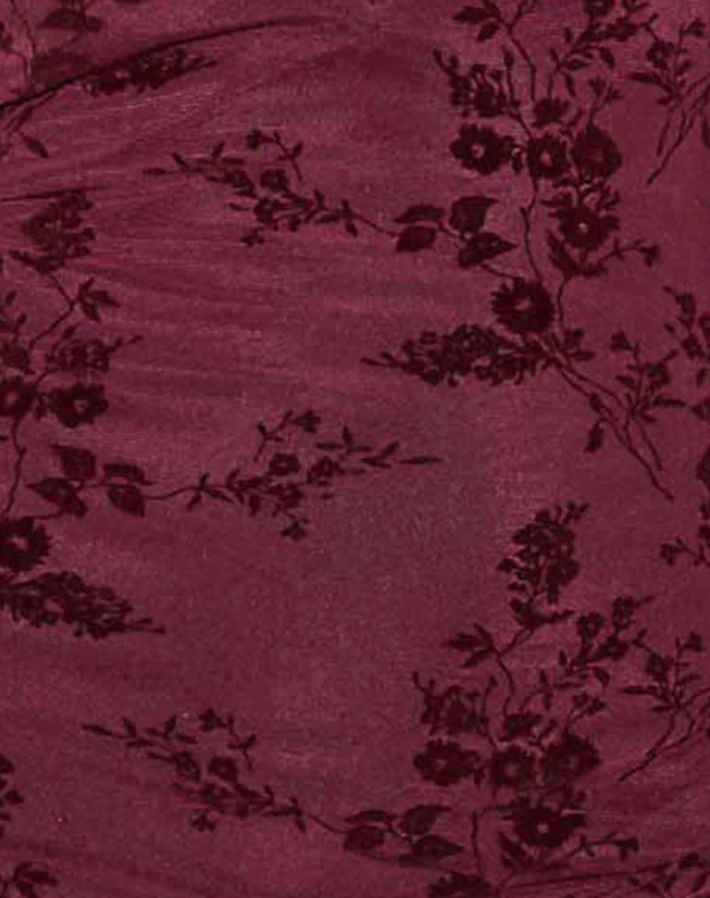 Mini robe Sriti, Botanical Flower Maroon