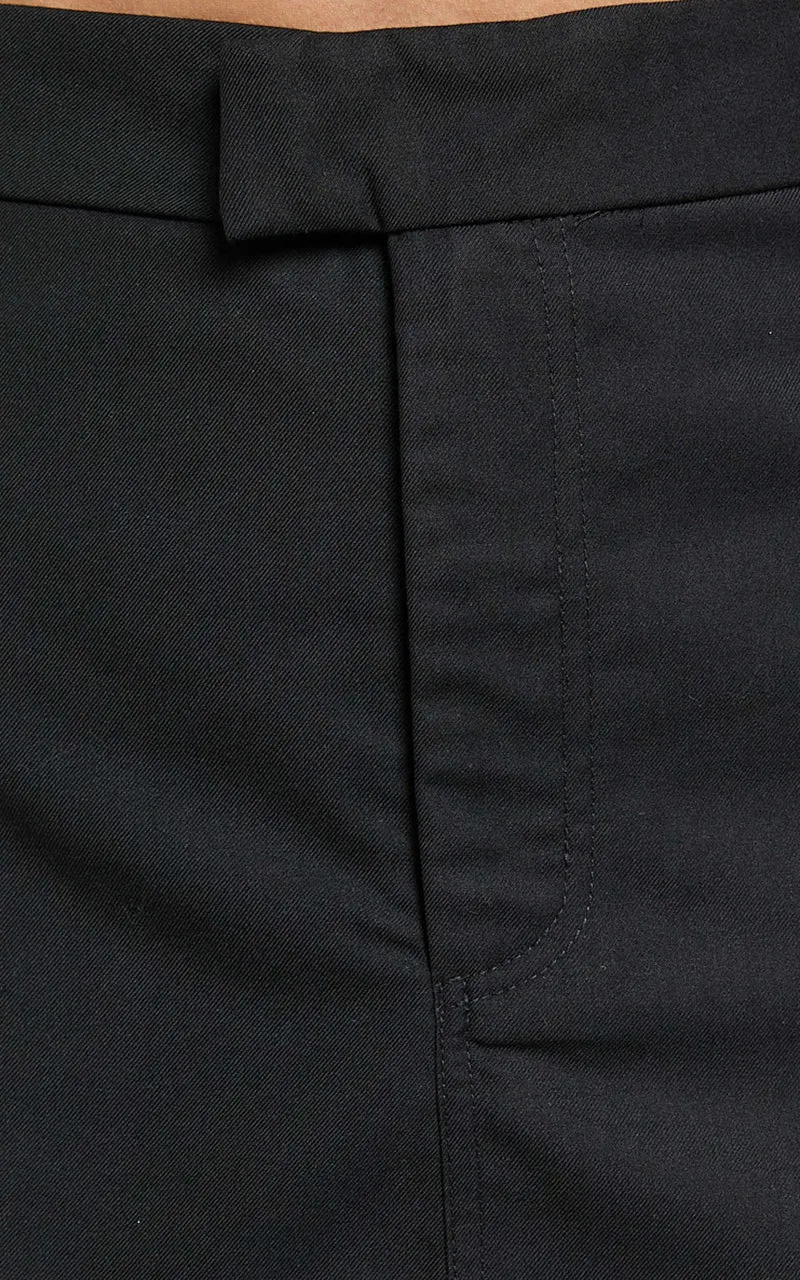 Desi Mini Skirt - Tailored Mid Waisted Skirt in Black