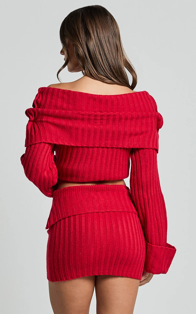 SNDYS The Label - Brooks Mini Skirt in Cherry