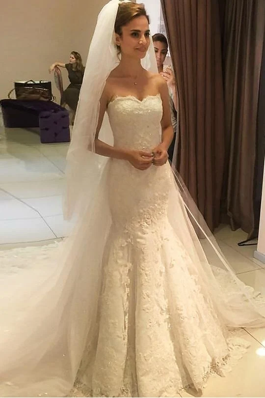 Robe de mariée en dentelle sirène chérie, robe de mariée