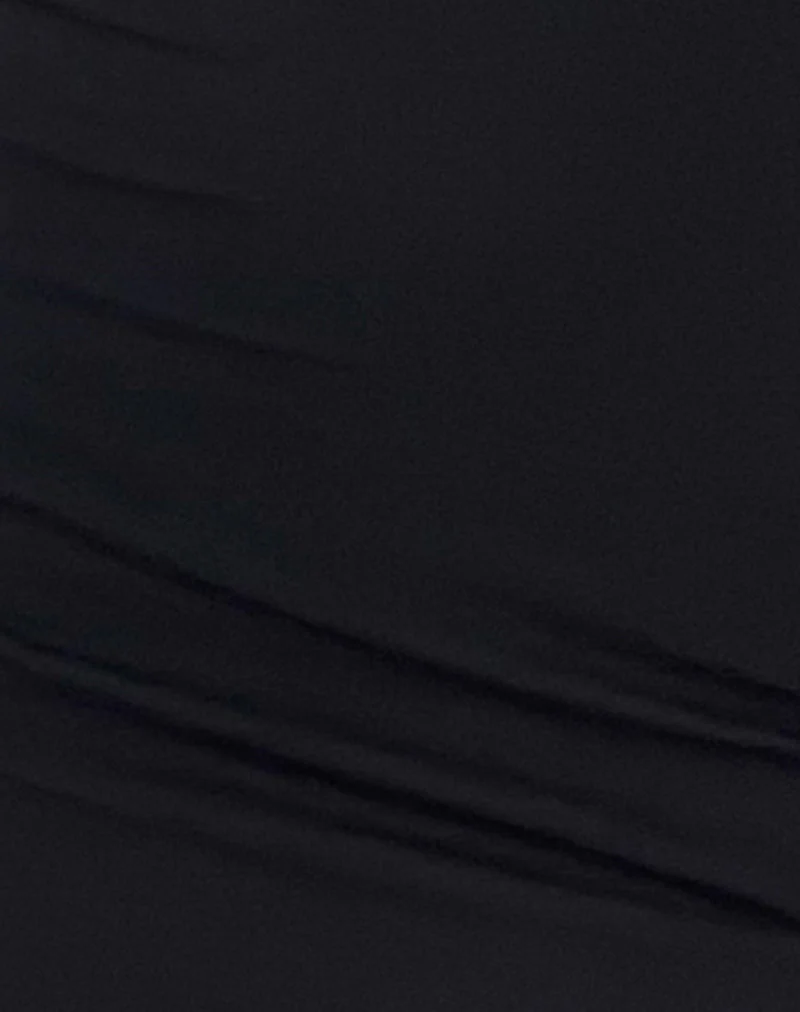 Sachiko Bandeau Midi Dress in Chiffon Jersey Black