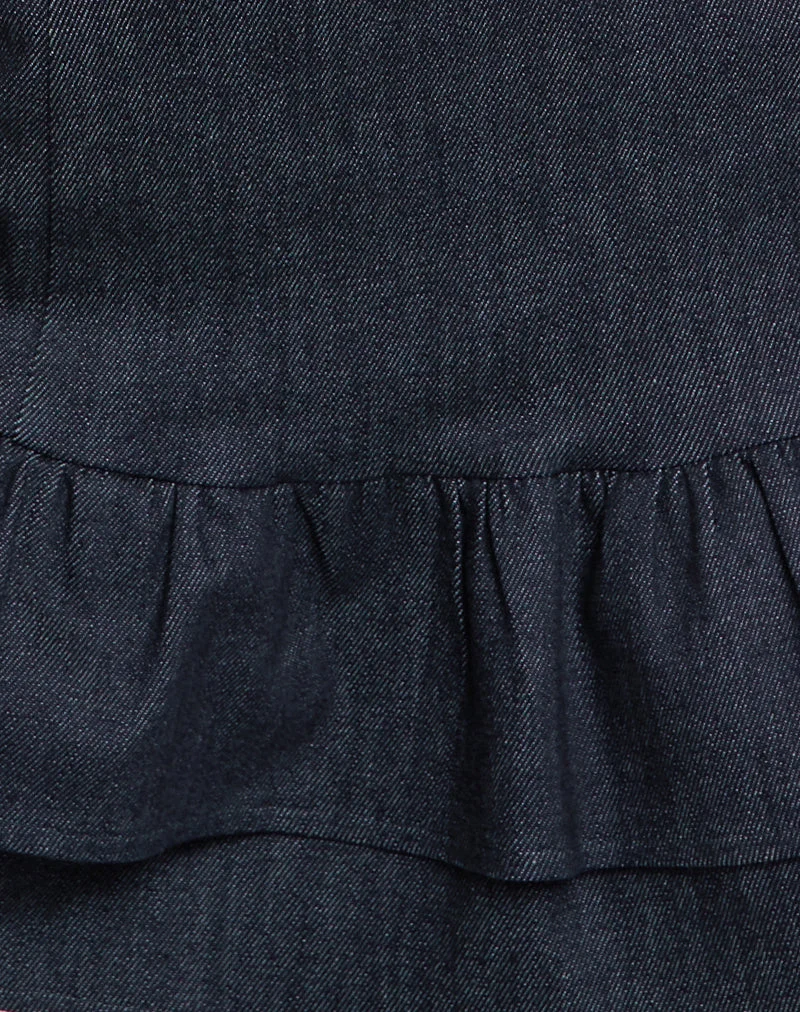 Mini robe Luminis en denim foncé indigo