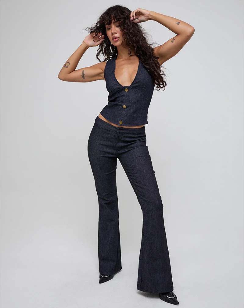 Pantalon Malvinas en denim foncé indigo