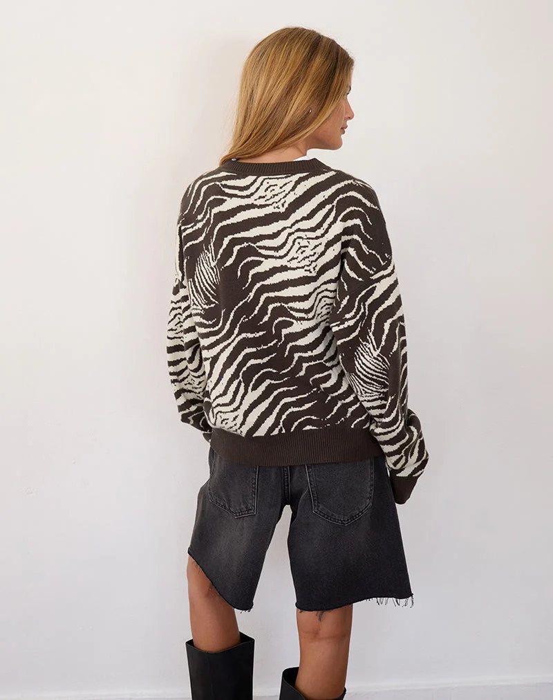 Cardigan en maille Luceta, coloris animal sauvage