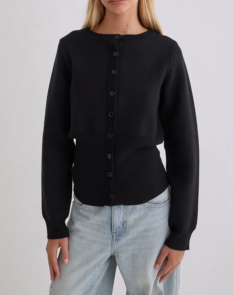 Cardigan à manches longues Subra en noir