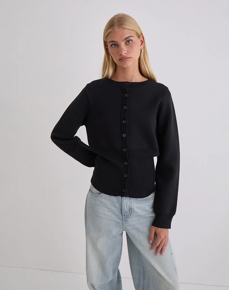Cardigan à manches longues Subra en noir