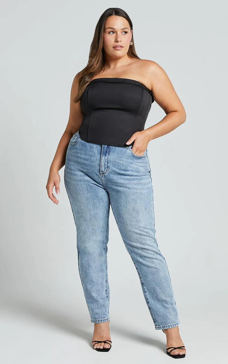 Vaira Top - Strapless Corset Top in Black