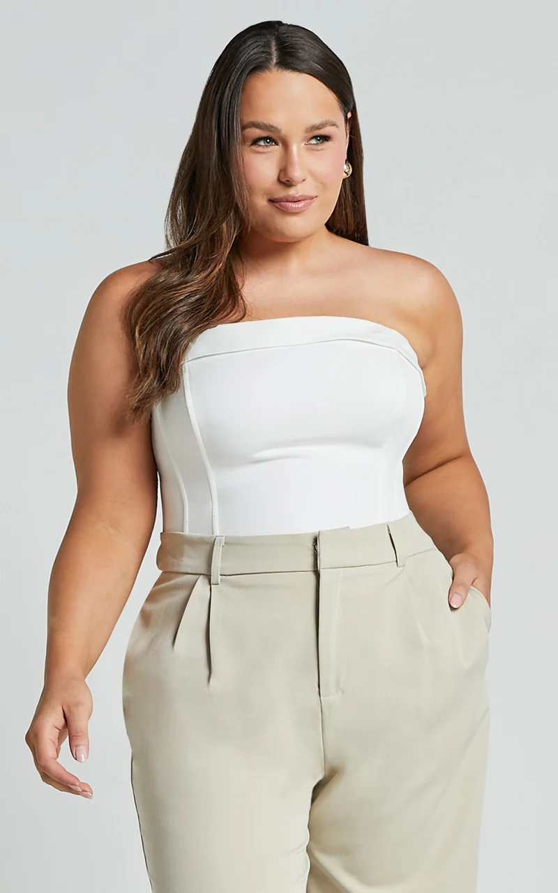 Vaira Top - Strapless Corset Top in White