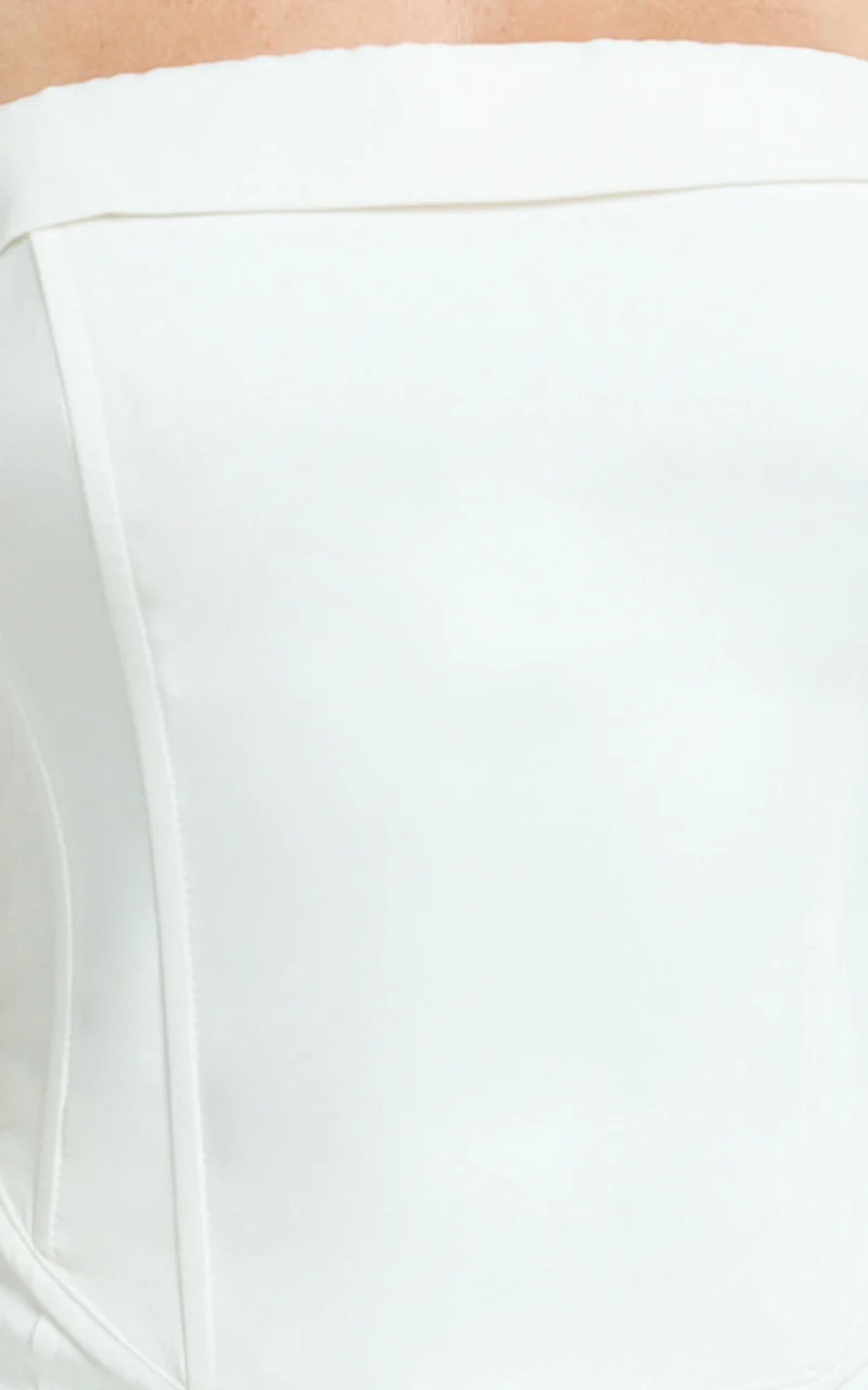 Vaira Top - Strapless Corset Top in White