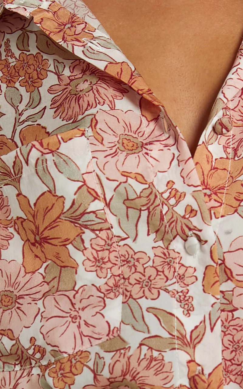 Amalie The Label - Azariah Balloon Sleeve Button Up Shirt in Wildflower Floral