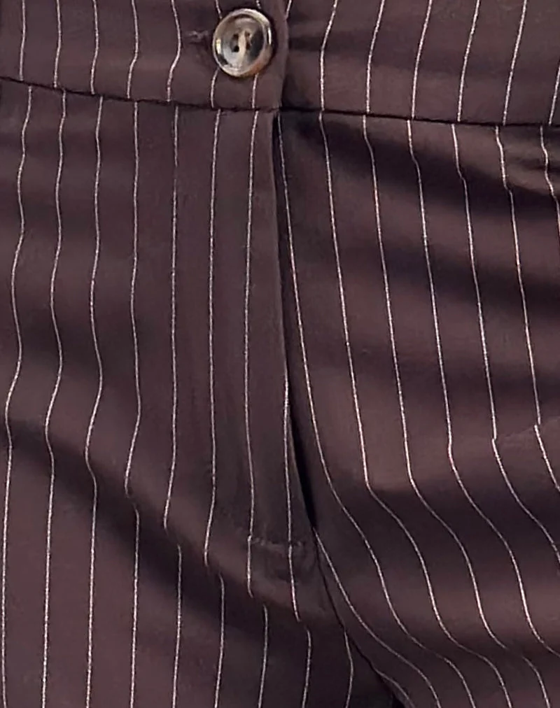 Tatina Smart Trouser in Brown Pinstripe Tailoring