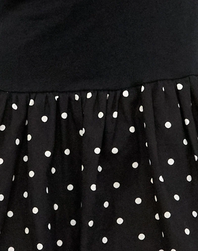 Sherida Bubble Mini Dress in Black Basic Polka