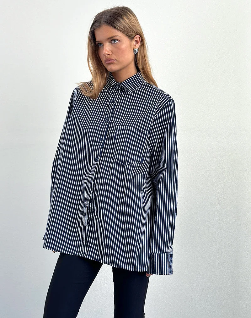 Chemise Turner à rayures mono marine