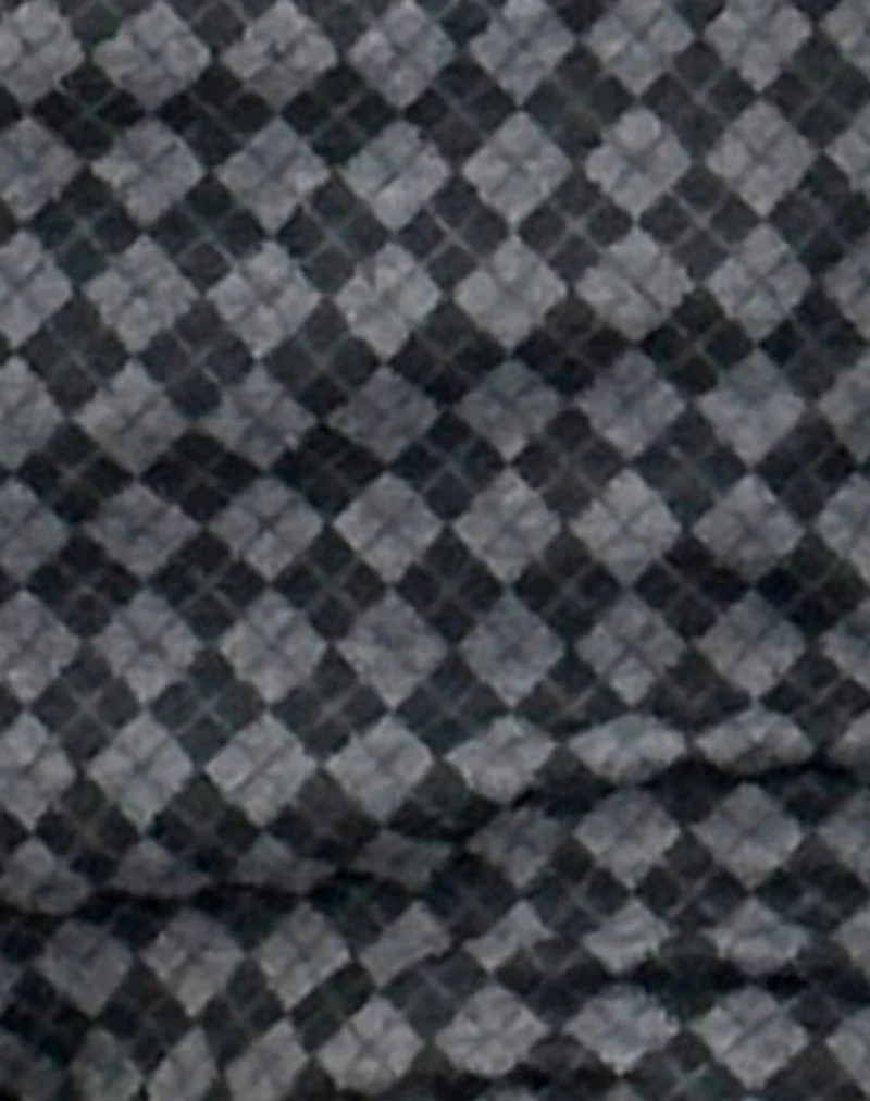Micro-short Emier en argyle noir et gris