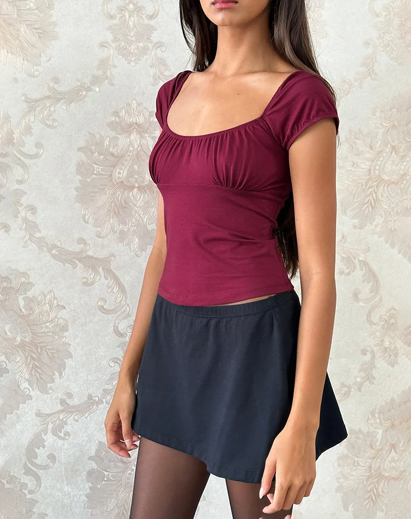 Top Vardah en jersey bourgogne