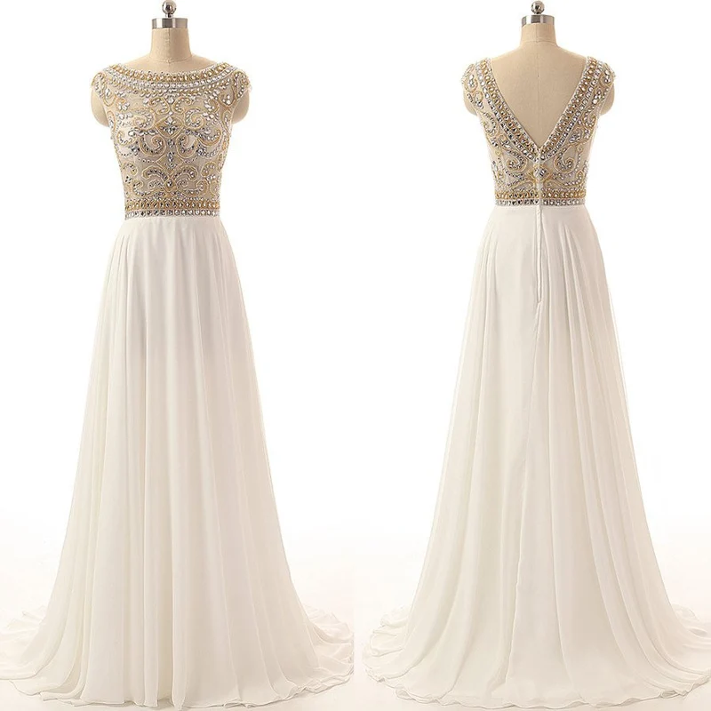 Robe de soirée transparente, couleur champagne, longue, formelle, robe de bal, 2023