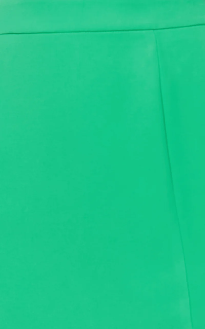 Evelenna Mini Skirt - High Waisted Split Skirt in Green