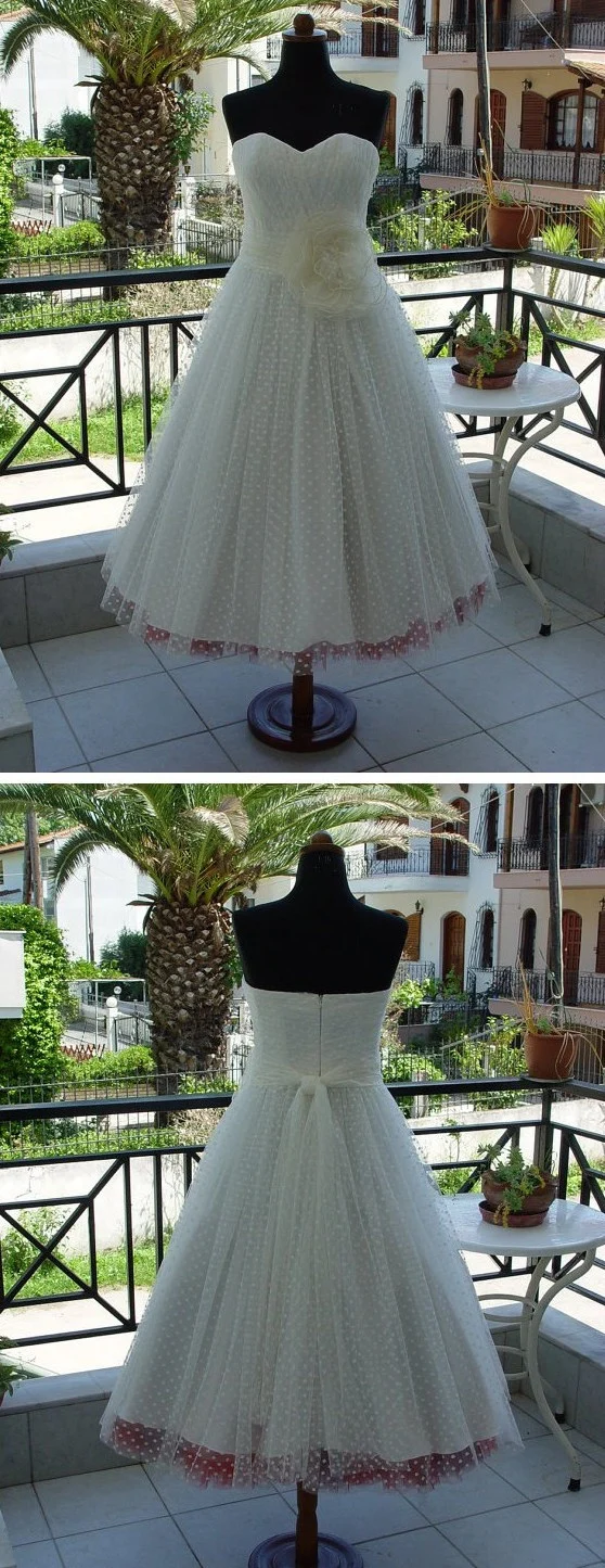 Robe de mariée Pin Up, robe de mariée à pois, robe de mariée courte, robe de mariée rétro, WS039