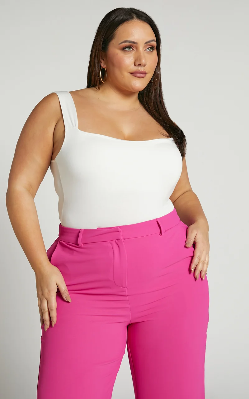 Off My Back Bodysuit - Square Neck Bodysuit in White