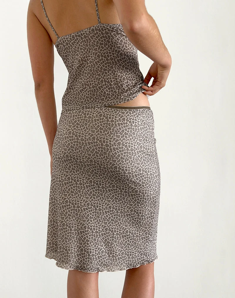 Jupe midi Rajuli, Dainty Leopard Light Brown