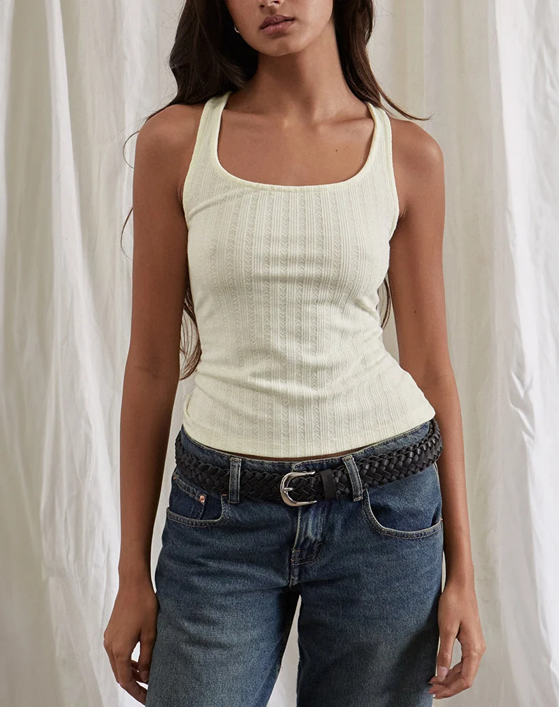 Gilet Kalinda en pointelle ivoire