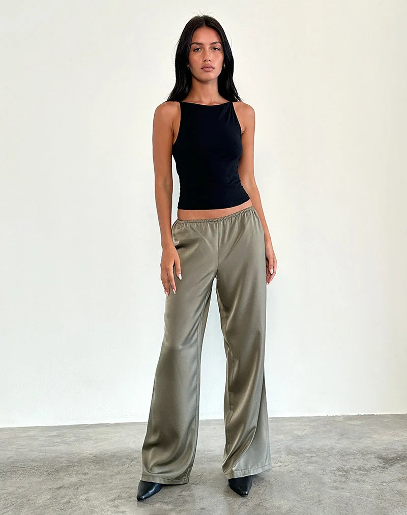 Pantalon Waski en satin de sauge