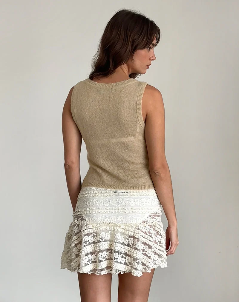 Débardeur Salisha en maille transparente naturelle