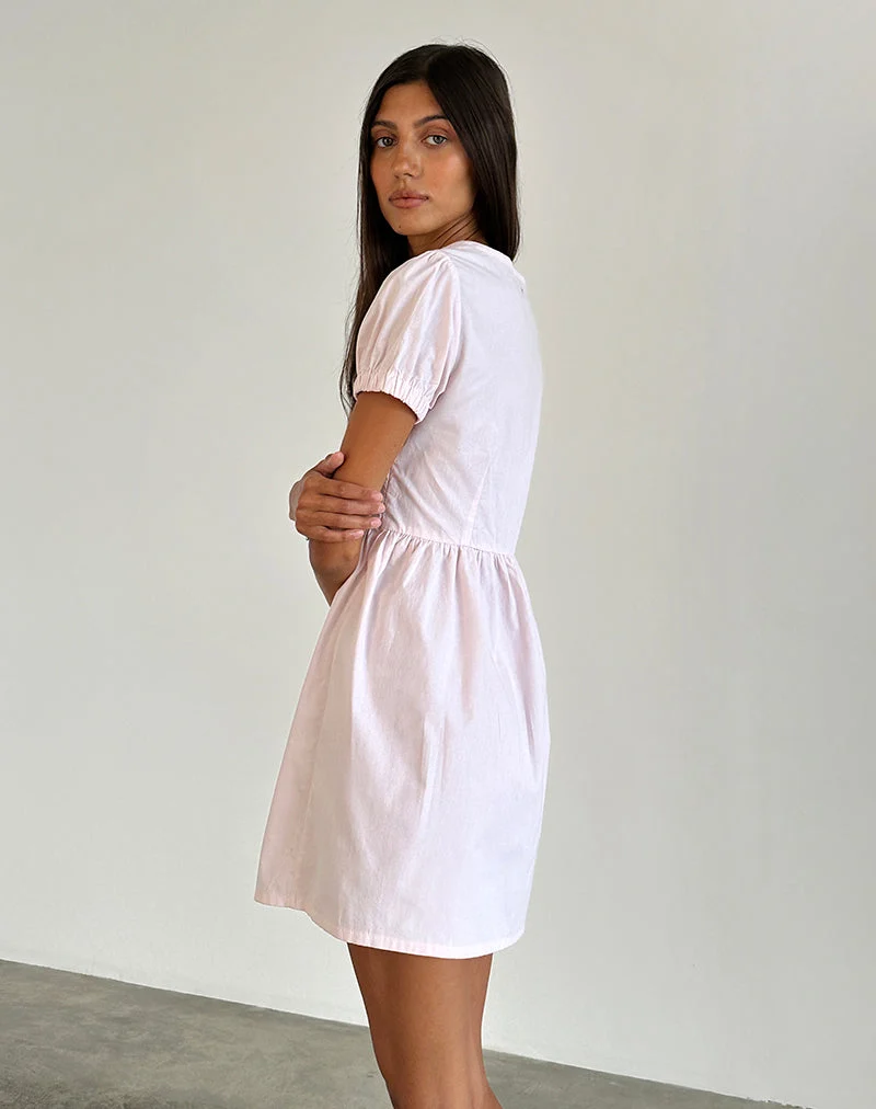 Leshiana Mini robe en popeline rose clair