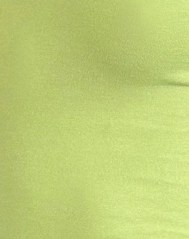 Dessus Jastiya en Green Banana, avec des filets en acajou profond