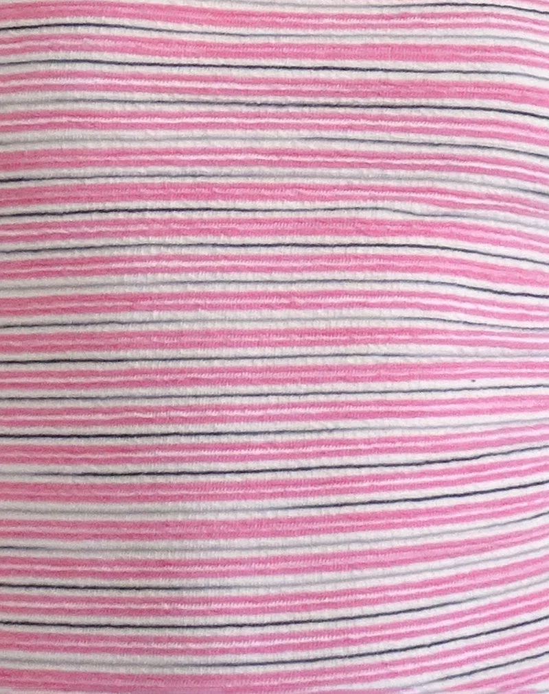 Mini robe Dema en jacquard à rayures roses