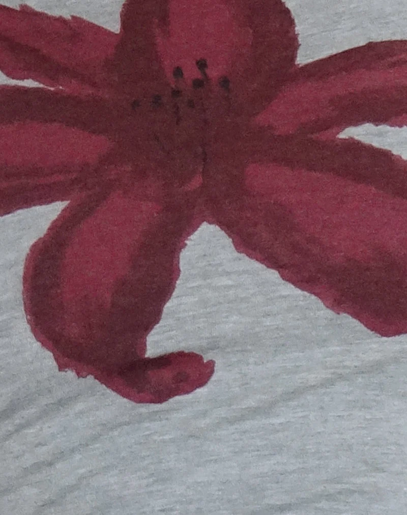Gilet Dudley en Grey Marl Painted Flower