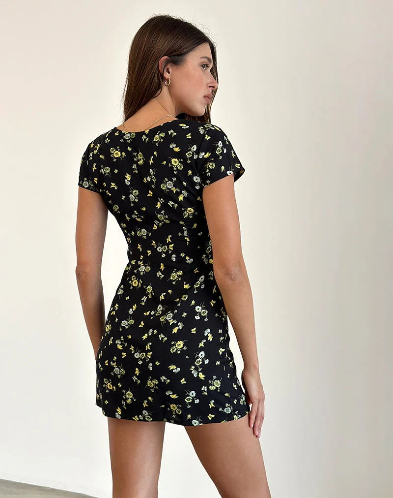 Mini robe Omoni en Lemon and Lime Black