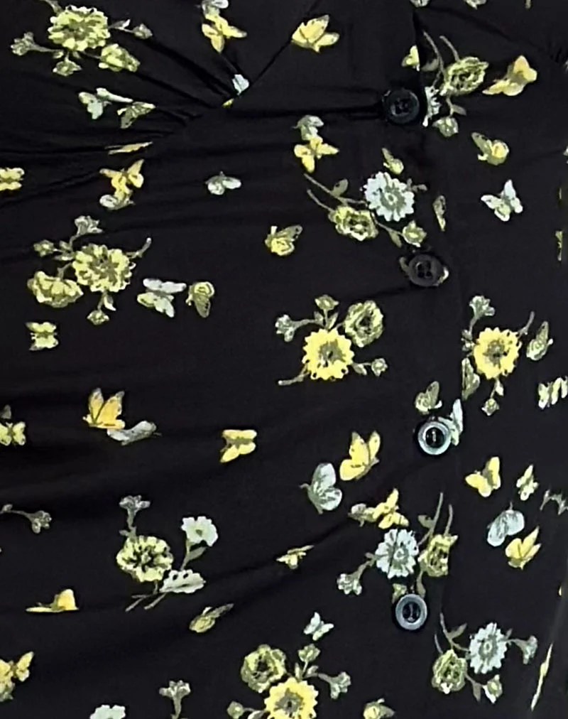 Mini robe Omoni en Lemon and Lime Black