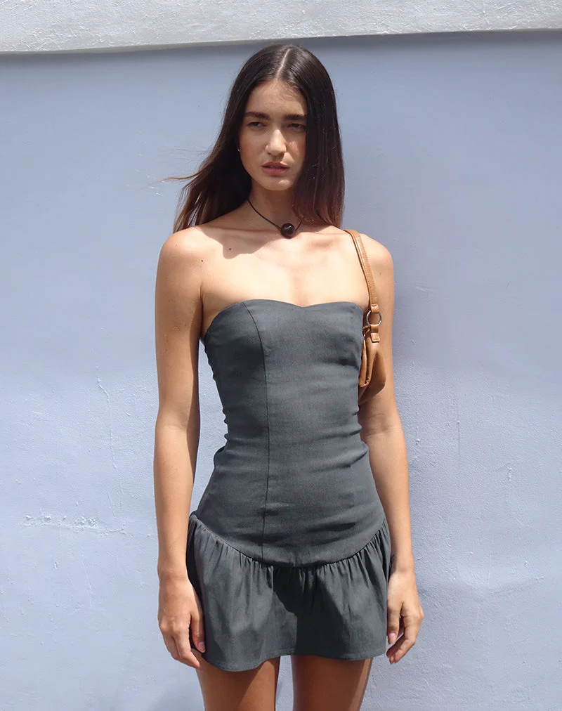 Mini robe bandeau Sabina, gris anthracite