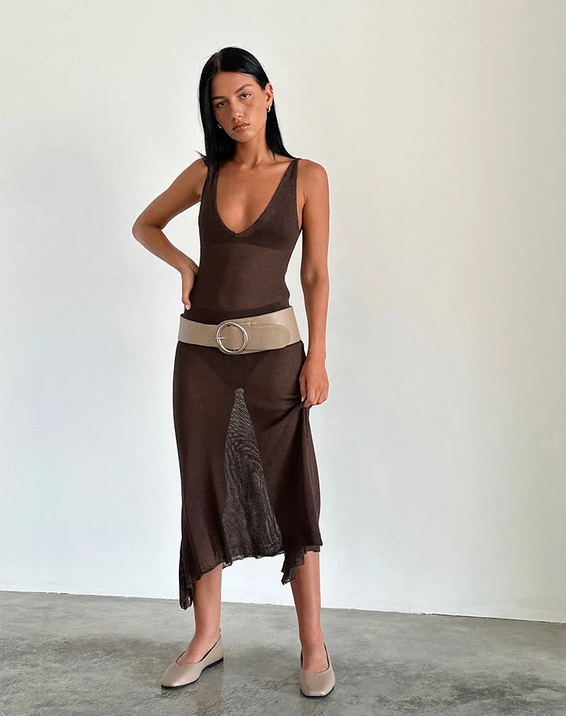 Robe longue Rabindra en marron