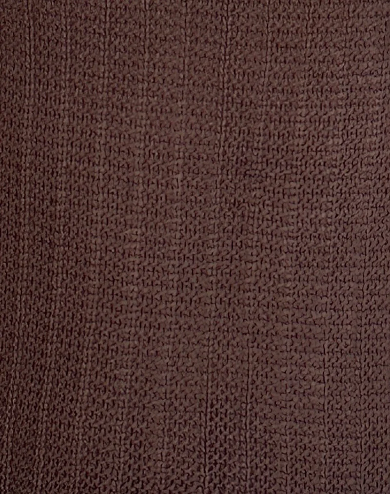 Francine Top in Wide Rib Knit Brown