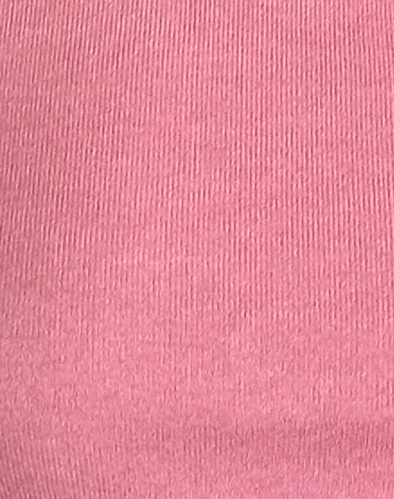 Thalassa Top asymétrique en maille transparente rose foncé